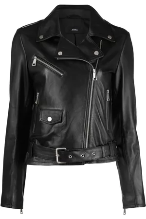 arma leder Women Leather Jackets - Zip-up leather biker jacket