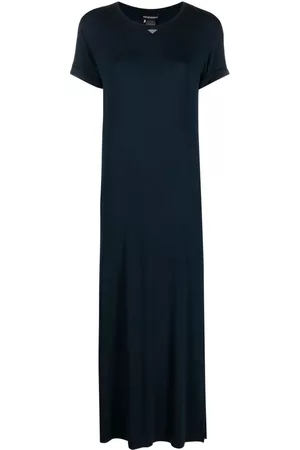 Emporio Armani Women Maxi Dresses - Side-slit T-shirt maxi dress