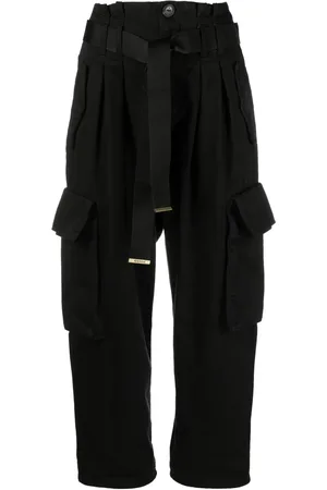 Pinko Straight-leg pleated-edge cargo pants