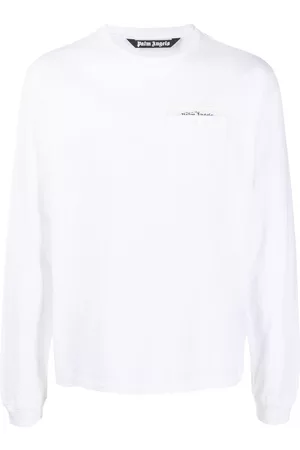 Palm Angels Logo Printed LS T-Shirt White for Men