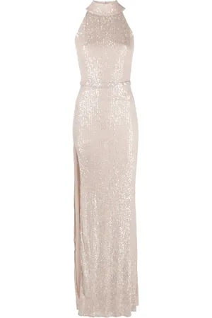 Atu Body Couture Sequin-design side-slit gown