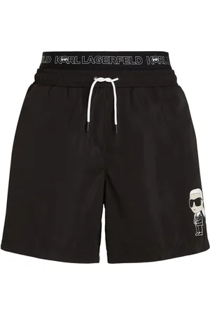 Karl Lagerfeld Ikon double-waistband swim shorts