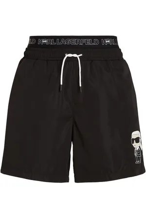 Karl Lagerfeld Ikon double-waistband swim shorts