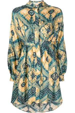 ULLA JOHNSON Jude diamond-print shirt dress