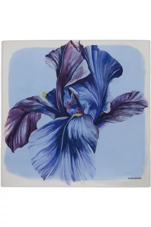 Salvatore Ferragamo Women Scarves - Iris-print silk foulard scarf