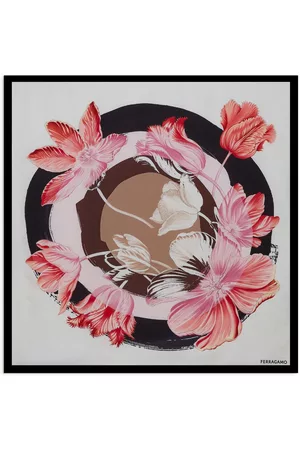 Salvatore Ferragamo Women Scarves - Tulip-print silk scarf