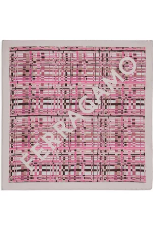 Salvatore Ferragamo Women Scarves - Check-print silk foulard scarf