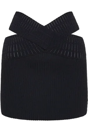 DION LEE Snakeskin ribbed mini skirt