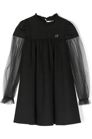 MONNALISA Tulle-sleeves flared dress