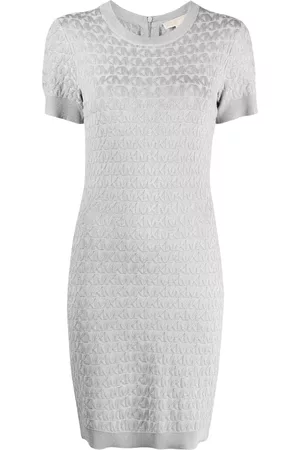 Michael Kors Women Printed Dresses - Monogram-pattern T-shirt midi dress