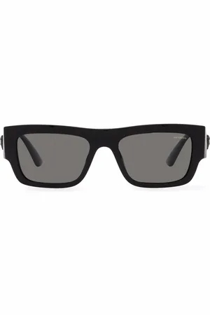 VERSACE Logo-plaque square-frame sunglasses