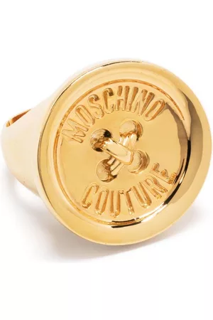 Moschino Women Rings - Debossed-logo sovereign ring