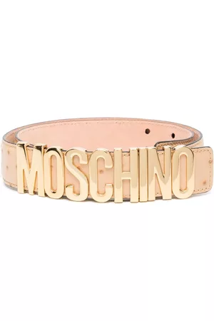 Moschino Women Belts - Logo-lettering leather belt
