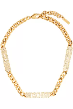 Moschino Women Necklaces - Embellished-logo chain necklace