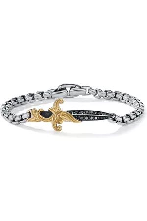 David Yurman 18kt yellow gold and sterling Waves Dagger bracelet (5mm)