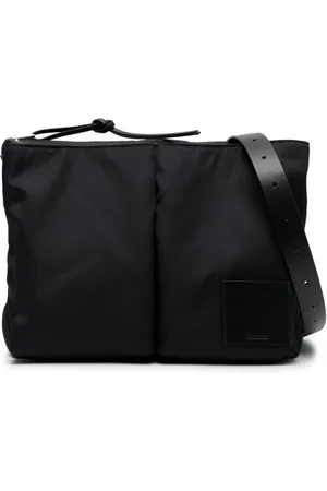 Jil Sander Leather-trim canvas shoulder bag