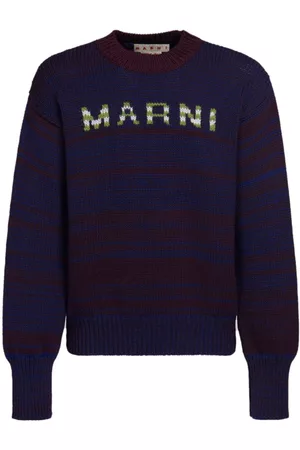 Marni Men Jumpers - Intarsia-knit logo virgin-wool sweater