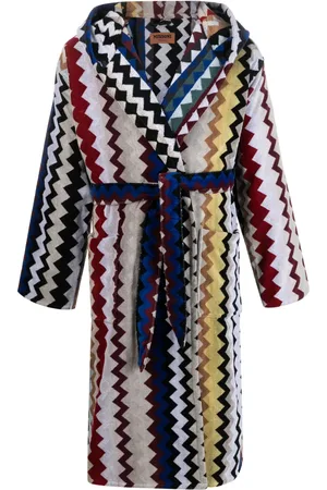 Missoni Zigzag-print belted hooded bathrobe