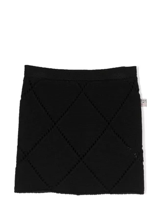 Nº21 Pointelle-knit wool-cotton skirt