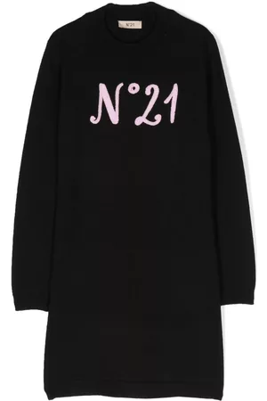 Nº21 Logo-print long-sleeve dress