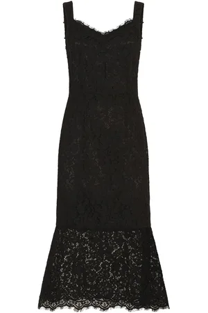 Dolce & Gabbana Floral-lace godet midi dress