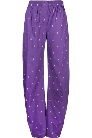 The Attico Logo-print wide-leg trousers
