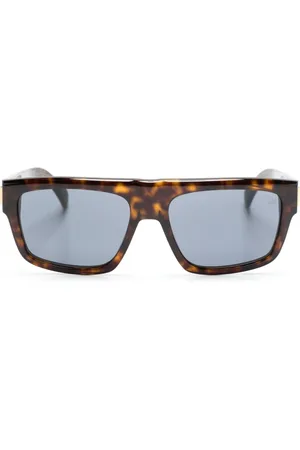 Dunhill Tortoiseshell-effect rectangle-frame sunglasses