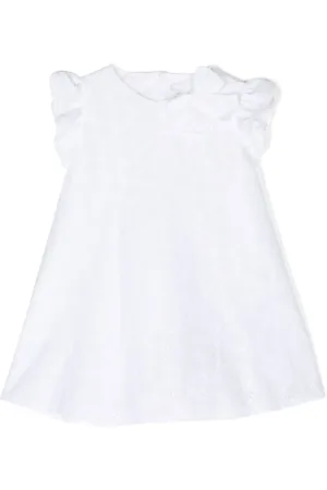Il gufo Ruffle-cuffs embroidered cotton dress