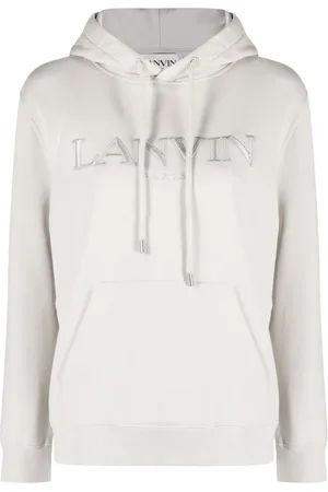 Lanvin Logo-embroidered cotton hoodie
