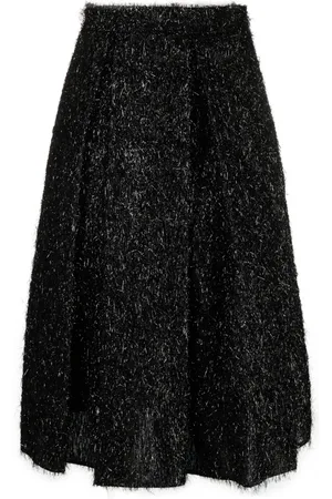 Fabiana Filippi Metallic-threading fringed midi skirt