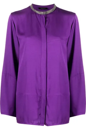 Fabiana Filippi Rhinestone-embellished collarless shirt
