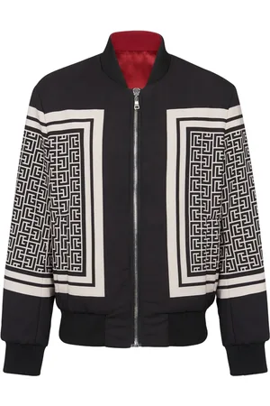 Balmain Monogram-print reversible bomber jacket