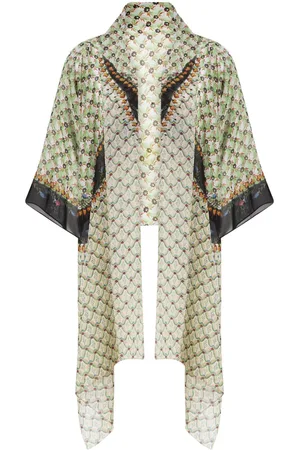 Etro Floral-print silk shrug shawl