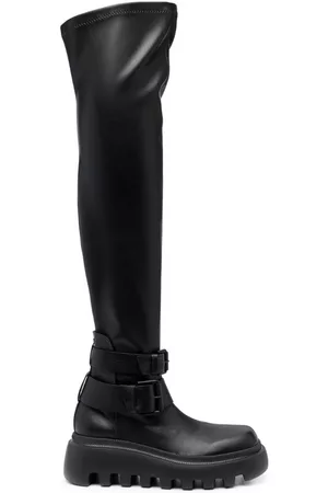 vic matiè Women Knee High Boots - Double-buckle design knee-high boots