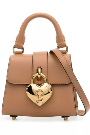 Moschino Women 17 Inch Laptop Bags - Padlock-detail leather tote bag