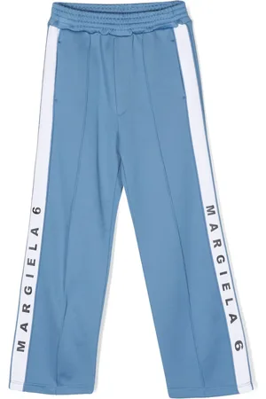 Maison Margiela Logo-lettering stripe-detail trousers