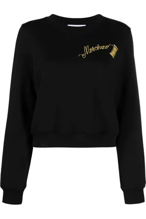 Moschino Women Sweatshirts - Logo-print cotton sweatshirt