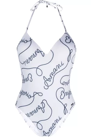 Emporio Armani Women Swimming Costumes - Logo-print V-neck swimsuit