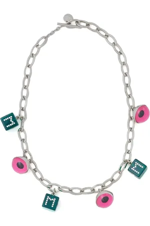 Marni Dice-motif charm necklace