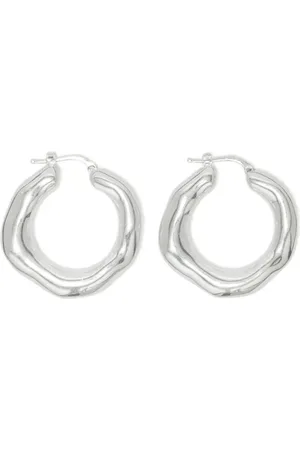 Jil Sander Sculpted hoop design earrings