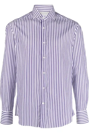 Brunello Cucinelli Striped long-sleeve cotton shirt