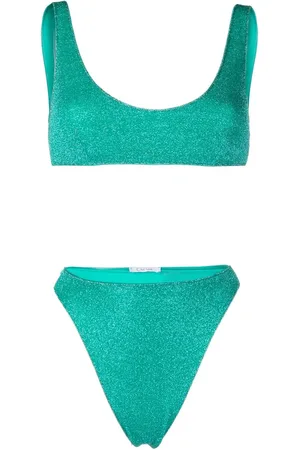 Oseree Metallic-threading bikini set