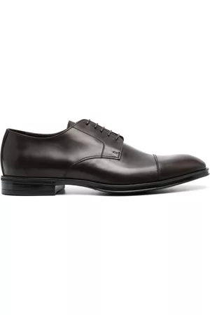 CANALI Men Oxford Shoes - Almond-toe leather oxford shoes