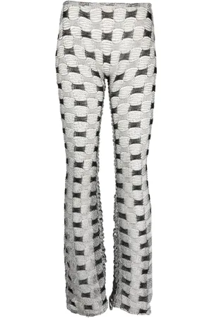 Isa Boulder Check-pattern knit trousers