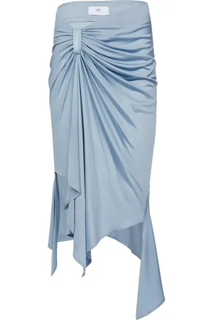 RTA Asymmetric-design draped jersey skirt