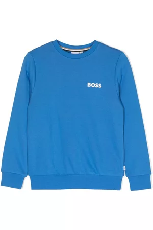 HUGO BOSS Boys Sweatshirts - Logo-print cotton-blend sweatshirt