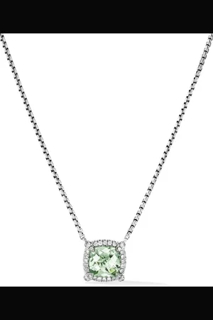 David Yurman Sterling Petite Chatelaine prasiolite and diamond necklace
