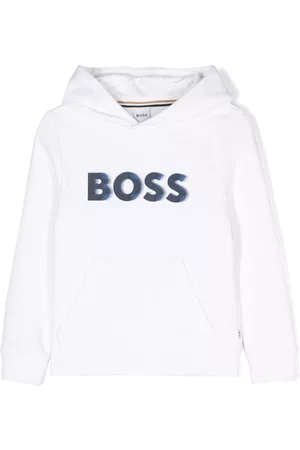 HUGO BOSS Boys Hoodies - Logo-print cotton-blend hoodie