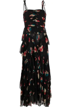 ULLA JOHNSON Aveline printed ruffled silk dress