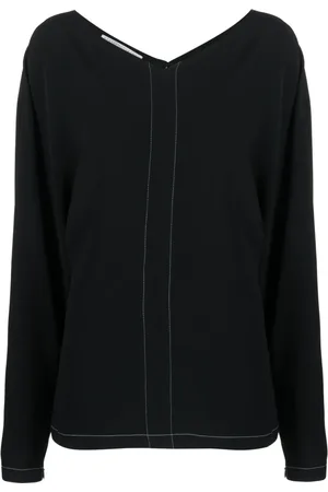 Stella McCartney Stitched V-neck long-sleeve blouse